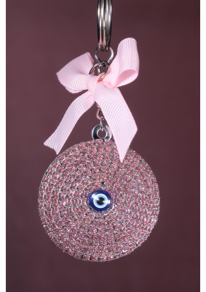 Pembe Nazar Anahtarlık & Açık Pembe Kurdela