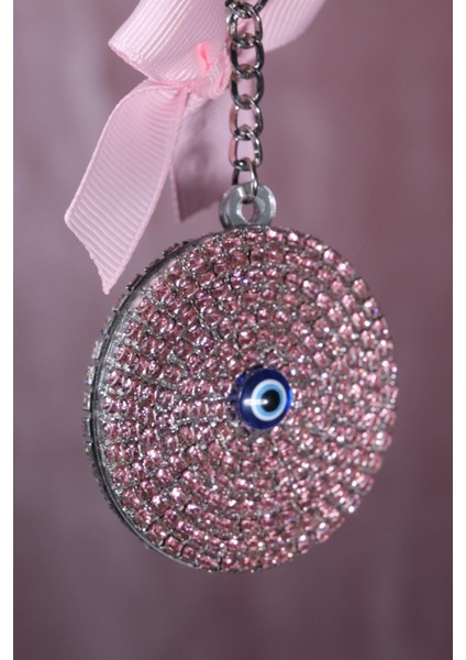 Pembe Nazar Anahtarlık & Açık Pembe Kurdela