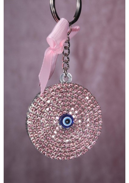 Pembe Nazar Anahtarlık & Açık Pembe Kurdela