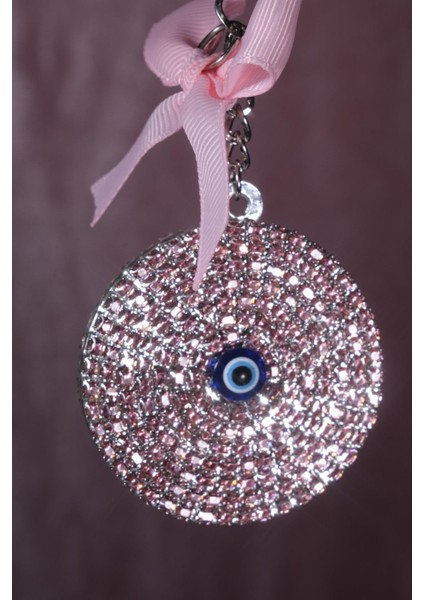 Pembe Nazar Anahtarlık & Açık Pembe Kurdela