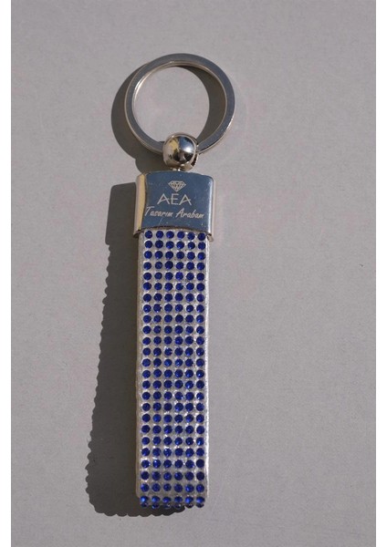 Saks Mavi Taşlı & Logosuz Anahtarlık