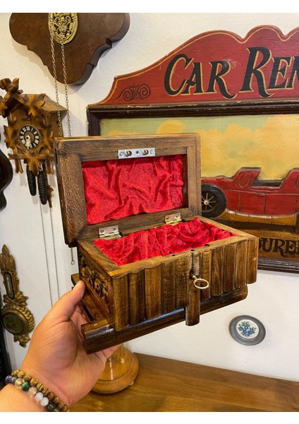 Ahşap Kilitli Bilmeceli Sandık