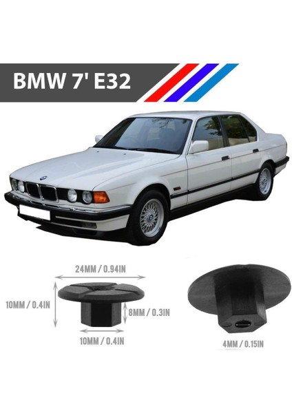 Bmw 7 E32 Tampon Davlumbaz Klipsi 51711958025 M1762-5 25 Adet fiyatları