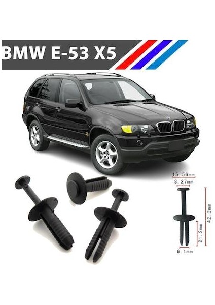 Bmw E53 X5 Tampon Klipsi 51111964186 M1764-8 100 Adet modelleri