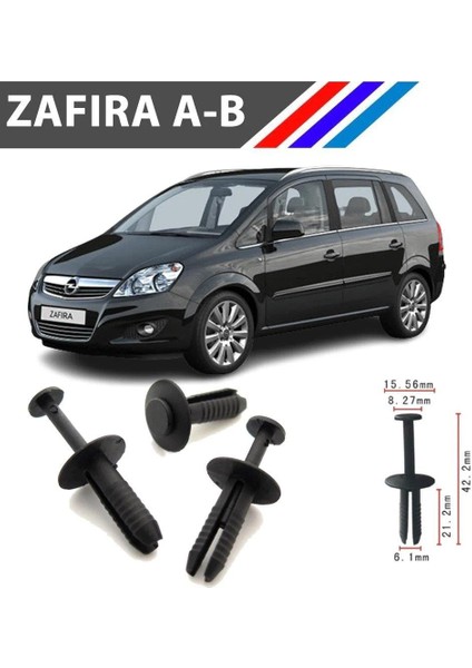 Opel Zafira A-B Tampon Klipsi 51111964186 M1764-7 25 Adet modelleri