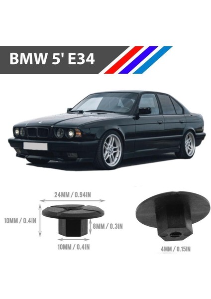 Bmw 5 E34 Tampon Davlumbaz Klipsi 51711958025 M1762-3 25 Adet fiyatları