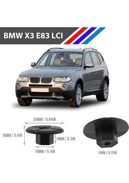 Bmw X3 E83 Tampon Davlumbaz Klipsi 51711958025 M1762-12 50 Adet fiyatları