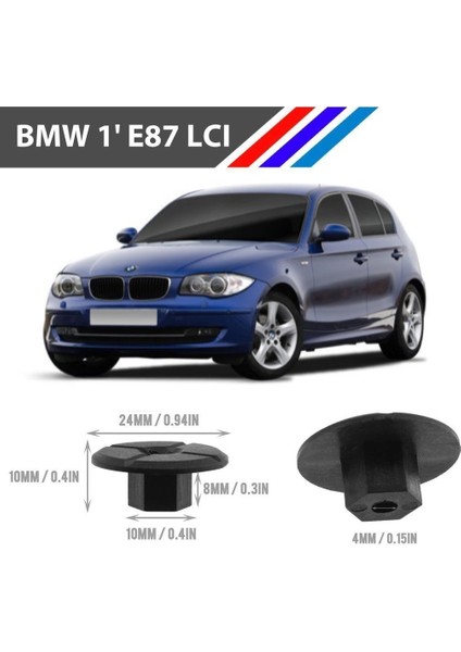 Bmw 1 E87 Lcı Tampon Davlumbaz Klipsi 51711958025 M1762-10 100 Adet fiyatları