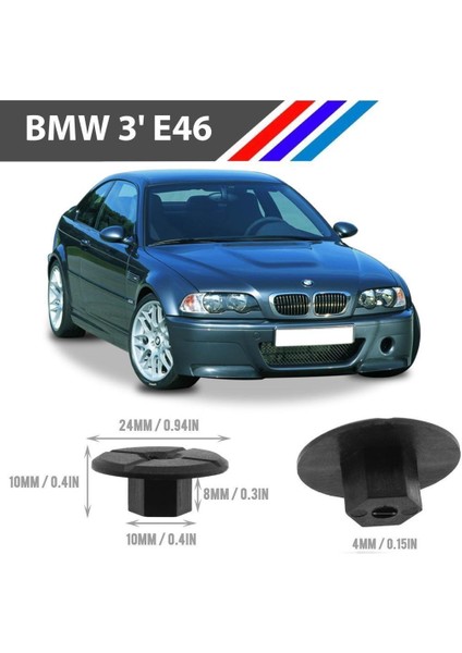 Bmw 3 E46 Tampon Davlumbaz Klipsi 51711958025 M1762-8 25 Adet fiyatları