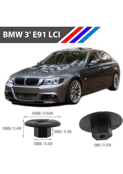 Bmw 3 E91 Tampon Davlumbaz Klipsi 51711958025 M1762-9 25 Adet fiyatları