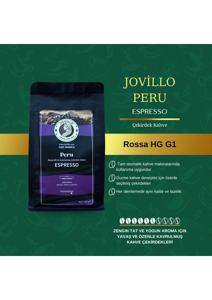 Peru Espresso Çekirdek Kahve, %100 Arabica, Tek Kökenli, 250gr