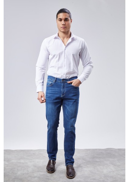 Cedy Denım Erkek Yüksel Bel Boru Paça Kot Pantolon Reguler Fit Jean C336