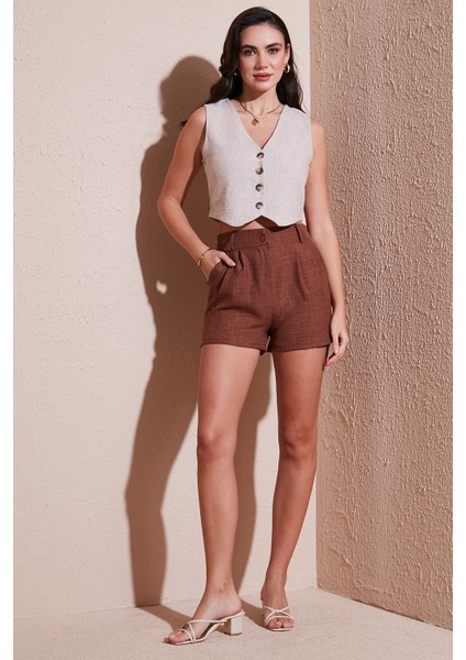 Kırçıllı Regular Fit Cepli Kısa Şort Bayan Şort 5866201 fiyatları