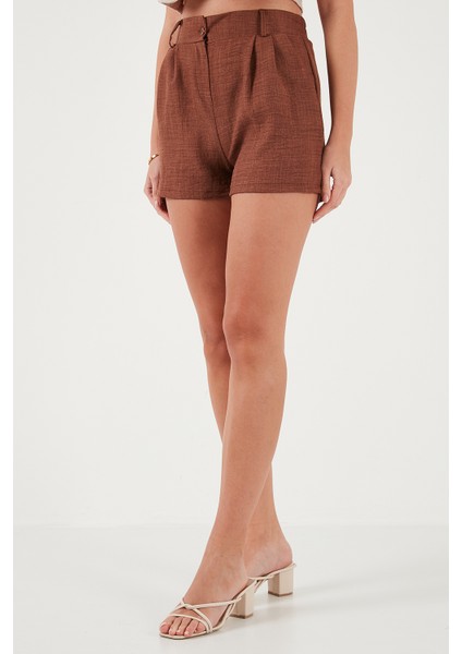 Kırçıllı Regular Fit Cepli Kısa Şort Bayan Şort 5866201 modelleri