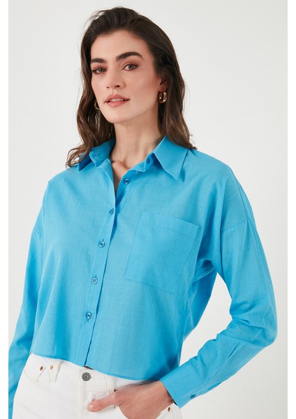 Pamuk ve Keten Karışımlı Regular Fit Önü Kısa Arkası Uzun Gömlek Bayan Gömlek 6772867 fiyatları