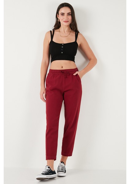 Pamuklu Normal Bel Regular Fit Düz Paça Pantolon Bayan Pantolon 668YP42282S4