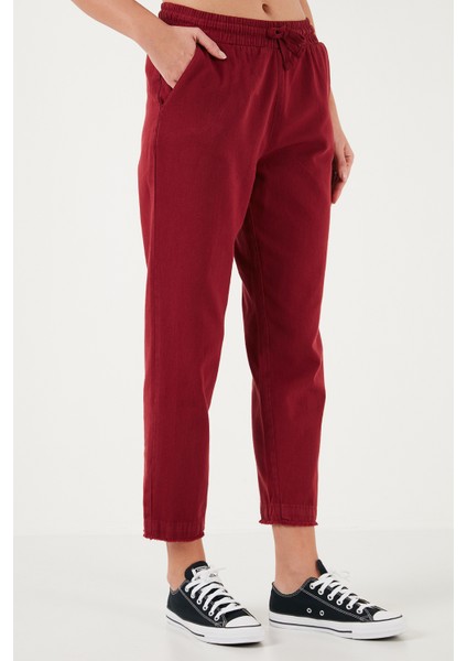 Pamuklu Normal Bel Regular Fit Düz Paça Pantolon Bayan Pantolon 668YP42282S4