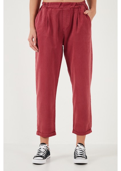 Slim Fit Normal Bel Boru Paça Pantolon Bayan Pantolon 668YP5372