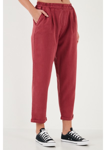 Slim Fit Normal Bel Boru Paça Pantolon Bayan Pantolon 668YP5372
