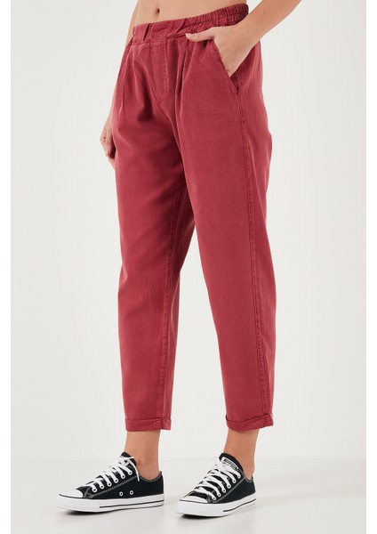 Slim Fit Normal Bel Boru Paça Pantolon Bayan Pantolon 668YP5372
