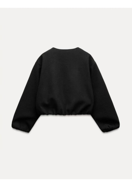 Kadın Fermuarlı Beli ve Kolu Lastikli Bomber Kaşe Ceket modelleri