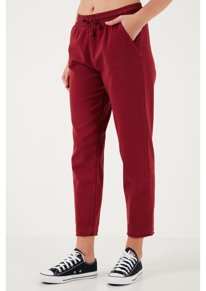 Pamuklu Normal Bel Regular Fit Düz Paça Pantolon Bayan Pantolon 668YP42282S4