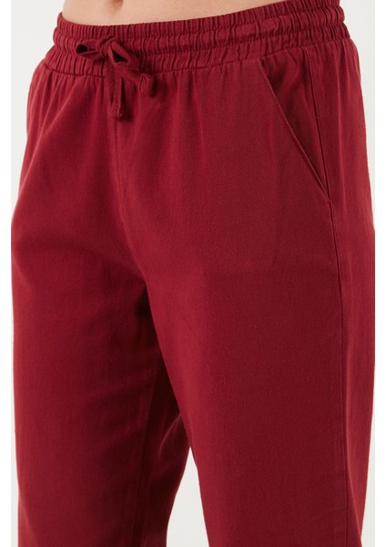 Pamuklu Normal Bel Regular Fit Düz Paça Pantolon Bayan Pantolon 668YP42282S4