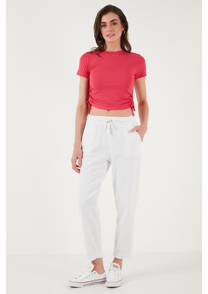 Pamuklu Normal Bel Regular Fit Düz Paça Pantolon Bayan Pantolon 668YP42282S4