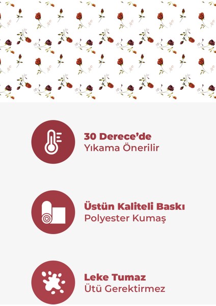 Baskılı Yıkanabilir Masa Örtüsü Mutfak Bahçe Piknik Masa Örtüsü (140 x 140, 140 x 200)