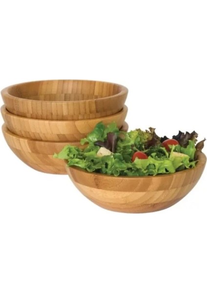 Doğal Bambu Salata Kasesi - Sunum Kasesi 20 cm fırsatları