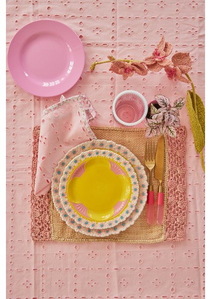 Pembe Çiçekli Baskılı Peçete - 2'li Set
