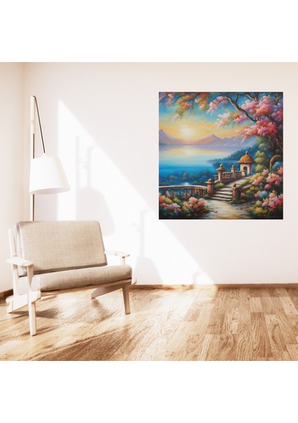 Minimalist Doğa ve Manzara Nehir ve Patika Yol Çerçevesiz Pvc Tablo