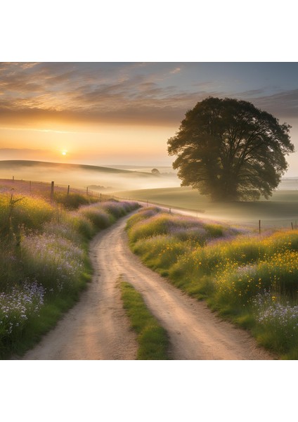 Minimalist Doğa ve Manzara Doğa ve Toprak Yol Çerçevesiz Pvc Tablo fiyatları