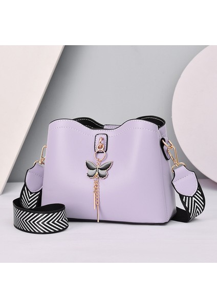 [shichen Women's Bag] 2024 New Bow Shell Bag Simple Large Capa Fast Color Crossbody Bag (Yurt Dışından)
