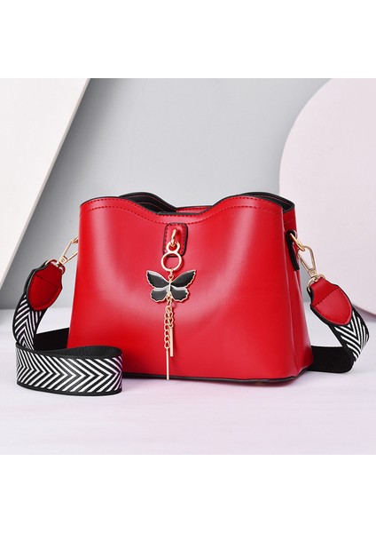 [shichen Women's Bag] 2024 New Bow Shell Bag Simple Large Capa Fast Color Crossbody Bag (Yurt Dışından)