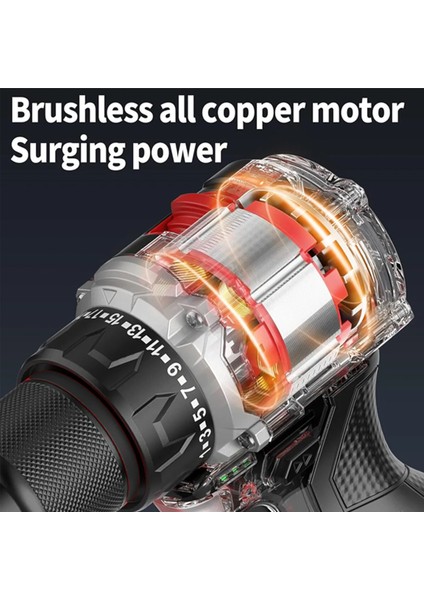 n Germany 2440 S Ah Orginal 13 mm Metal Mandren Kömürsüz Motor Akülü Darbeli Matkap 10 Pilli