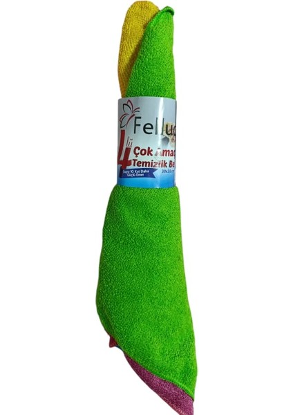 Çok Amaçlı Microfiber Banyo Mutfak ve Yer Temizleme Bezi 30x40 cm 4lü