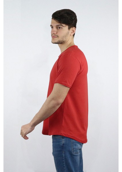 Erkek Pis Yaka %100 Pamuk Salaş T-Shirt