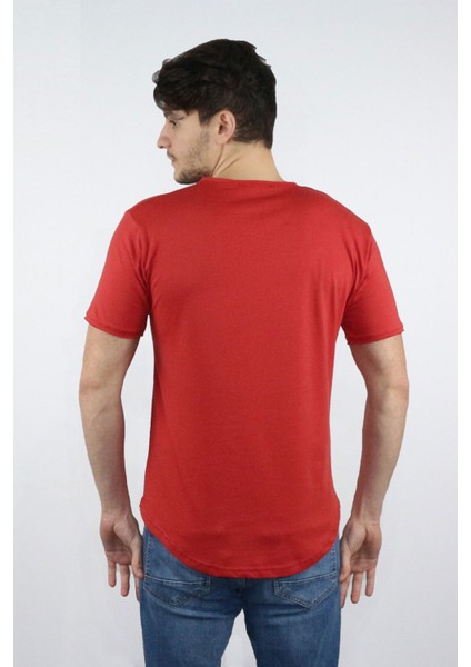 Erkek Pis Yaka %100 Pamuk Salaş T-Shirt