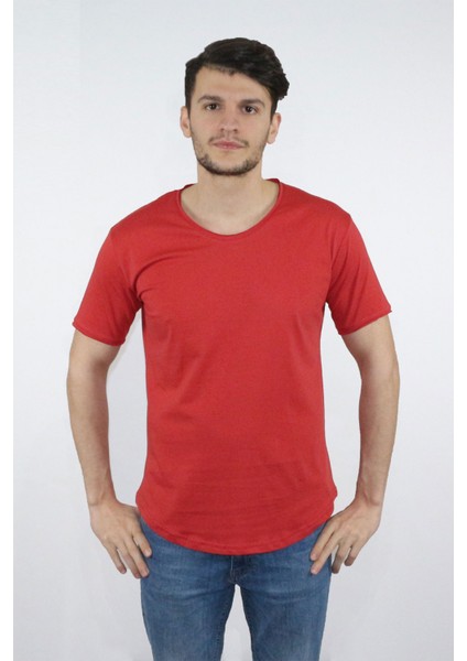 Erkek Pis Yaka %100 Pamuk Salaş T-Shirt