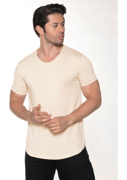 Erkek Pis Yaka %100 Pamuk Salaş T-Shirt