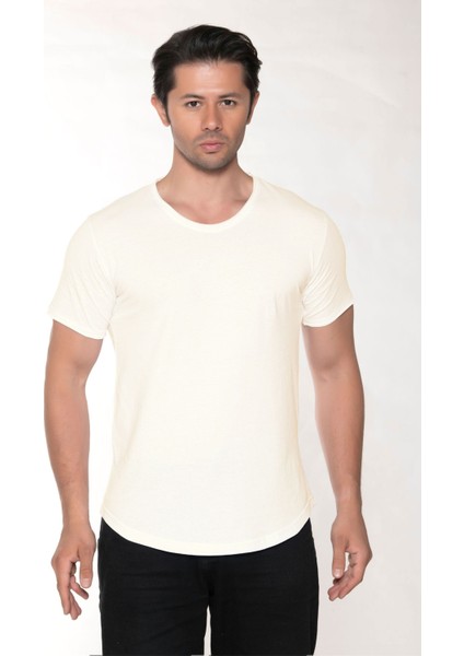 Erkek Pis Yaka Pamuk Salaş T-Shirt