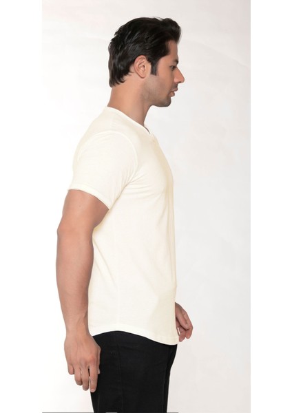 Erkek Pis Yaka Pamuk Salaş T-Shirt