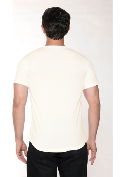 Erkek Pis Yaka Pamuk Salaş T-Shirt