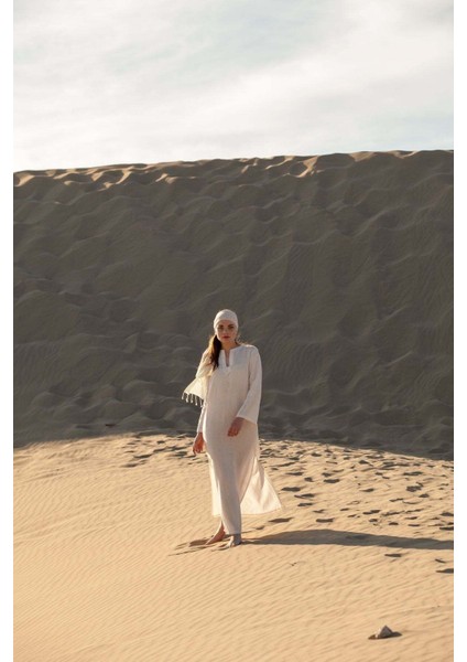 Adenium Keten Kaftan Beyaz modelleri