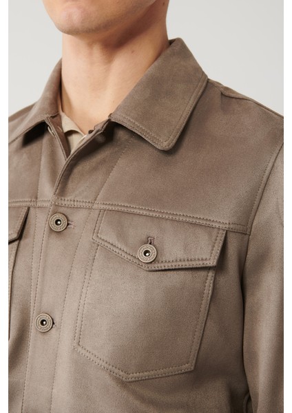 Erkek Antrasit Klasik Yaka Süet Dokulu Mevsimlik Comfort Fit Mont A41Y6011 fiyatları