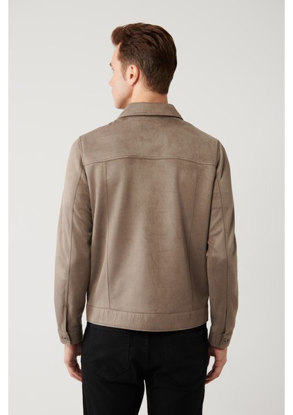 Erkek Antrasit Klasik Yaka Süet Dokulu Mevsimlik Comfort Fit Mont A41Y6011 fırsatları