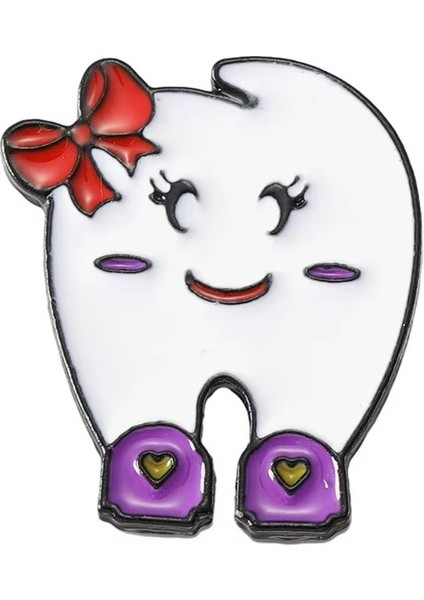 Eğlencili Diş Desenli Medikal Broş P0689