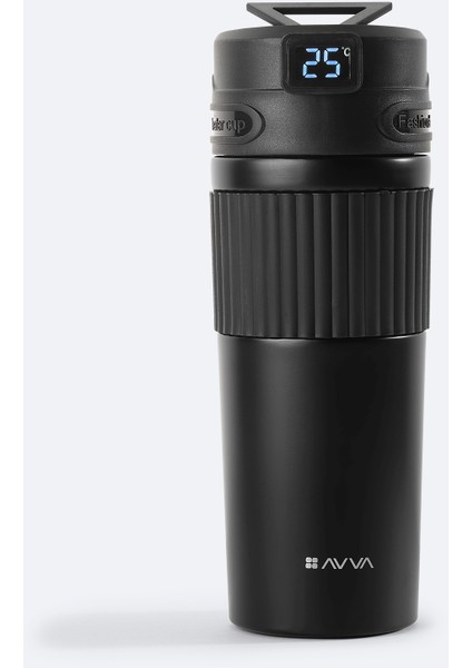 Erkek Siyah Sport Isı Göstergeli Paslanmaz %100 Çelik Termos 500 ML B009905