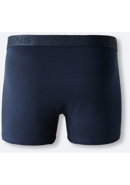Erkek Lacivert Pamuklu Esnek Kumaş Düz Boxer B009510